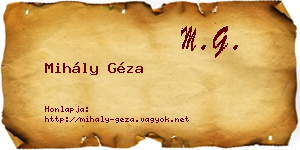 Mihály Géza névjegykártya