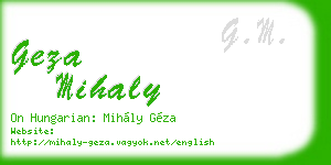 geza mihaly business card