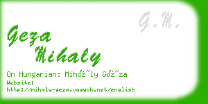 geza mihaly business card